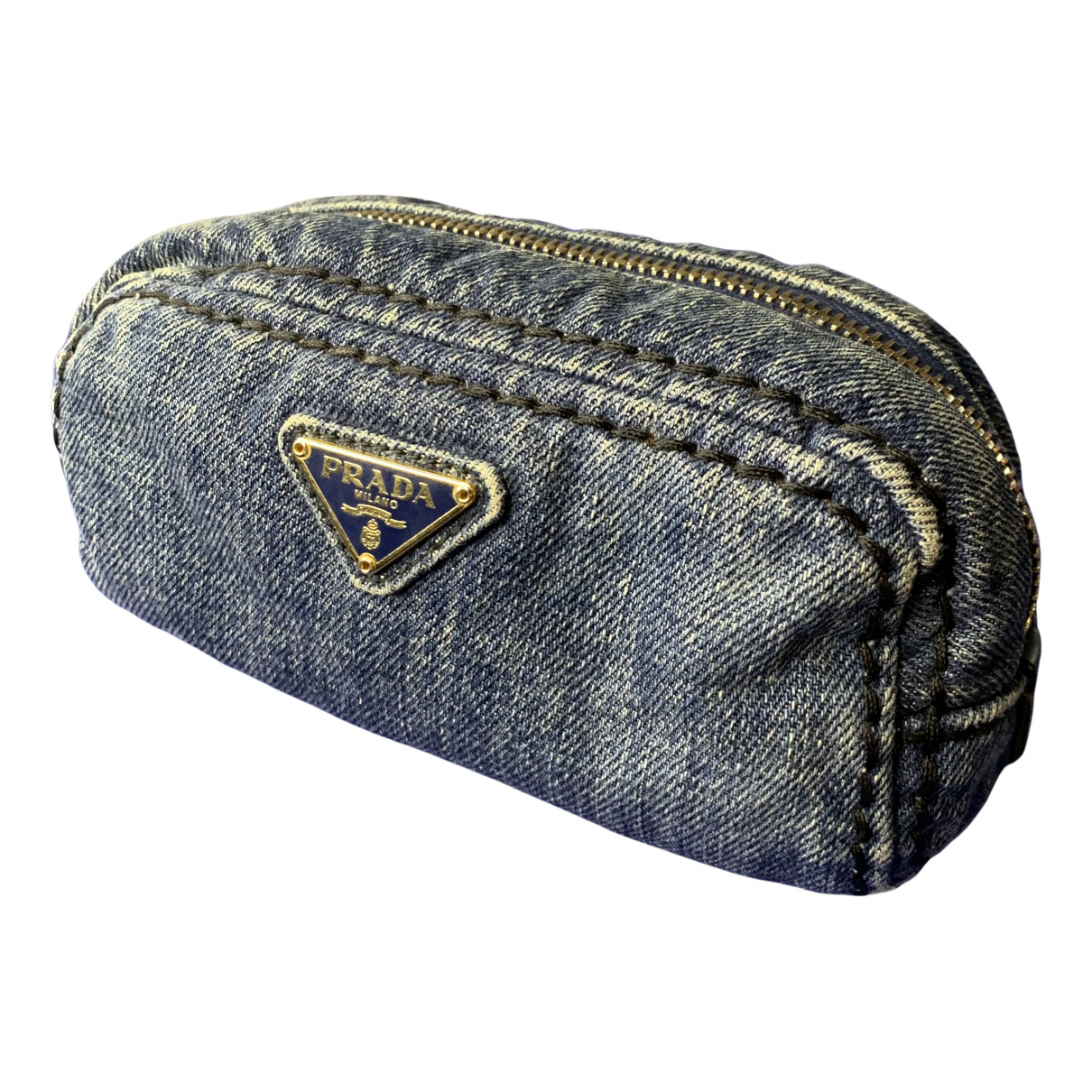 Clutch bag Prada Blue in Denim - Jeans 